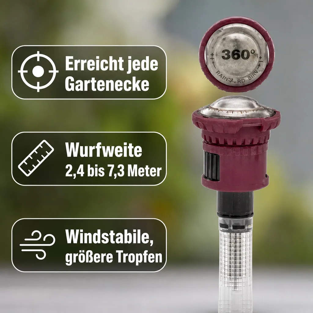 Rotationsdüse, Regnerdüse, Vollkreisregner, Sprühdüse Garten