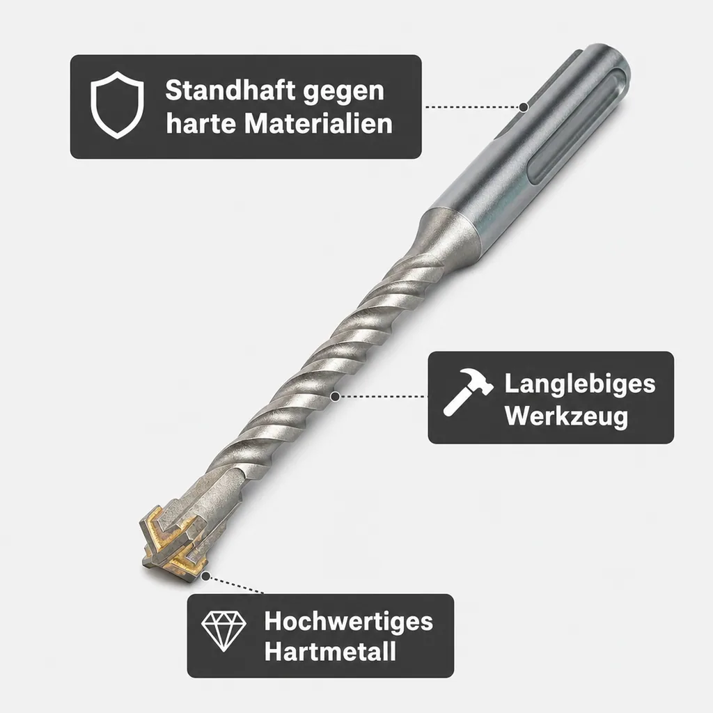 SDS Max Bohrer, Hammerbohrer, 25mm, 4 Schneider, Betonbohrer