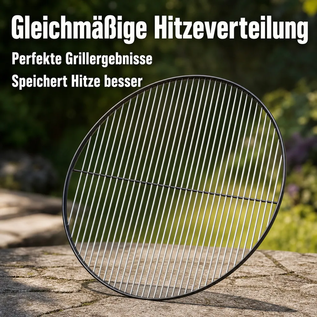 Grillrost 50 cm, Stahl, rund, für Dreibein & Feuerstelle