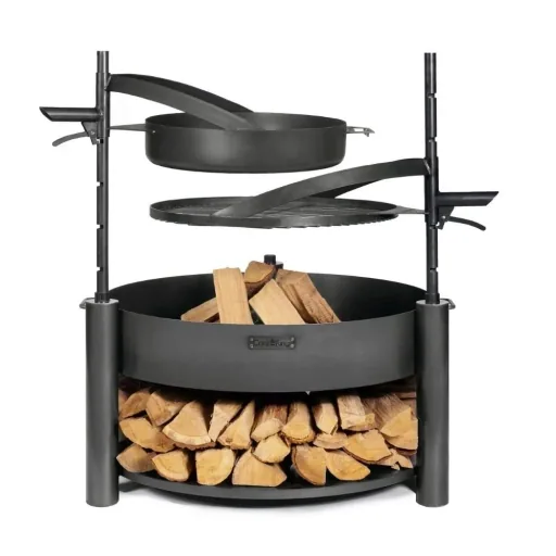 Feuerschalen Zubehör, Grill Mast, höhenverstellbar, Naturstahl
