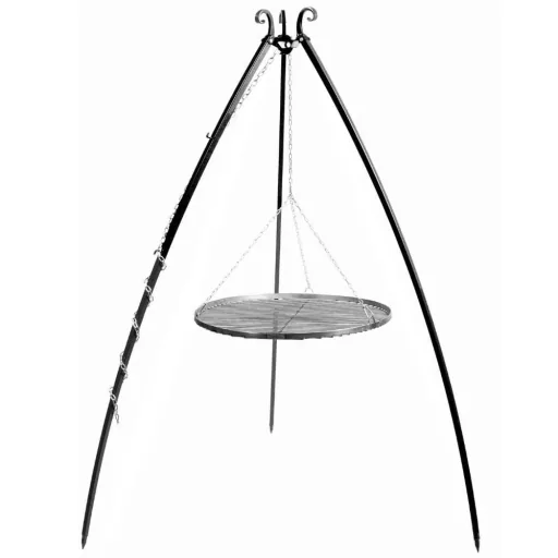 Grill Dreibein mit Kurbel 200cm, Naturstahl
