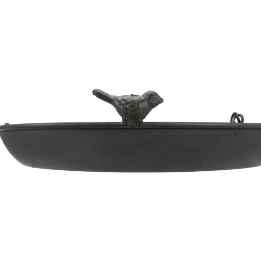 Vogeltränke zum Aufhängen, Vogelbad, Metall, Grau