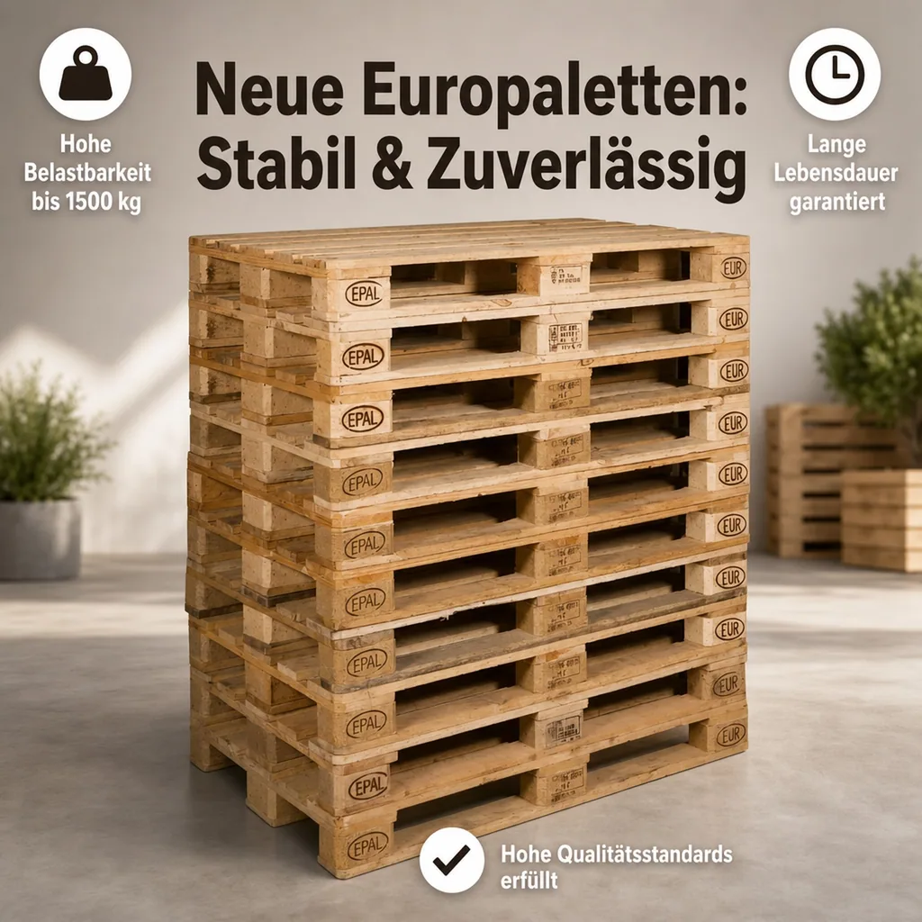 Europaletten neu, 30 Stück, Europoolpalette, Flachpalette