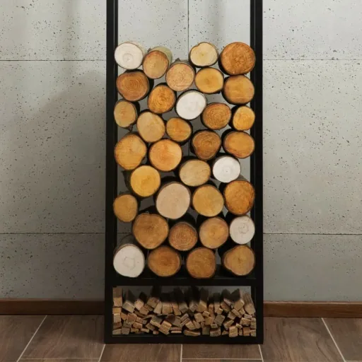 Kaminholzregal, Brennholzregal, Holzregal Stahl 150x50x20cm