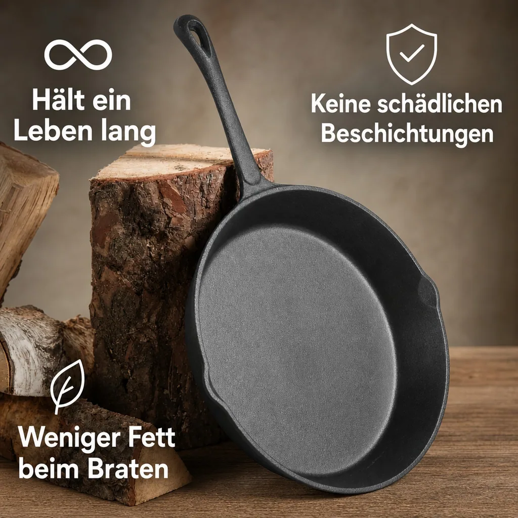 Gusseisenpfanne 28 cm, vielseitig, robust & handgefertigt