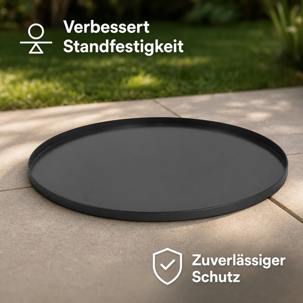 Feuerkorb Bodenplatte, Feuerstelle Unterlage, 60cm Naturstahl