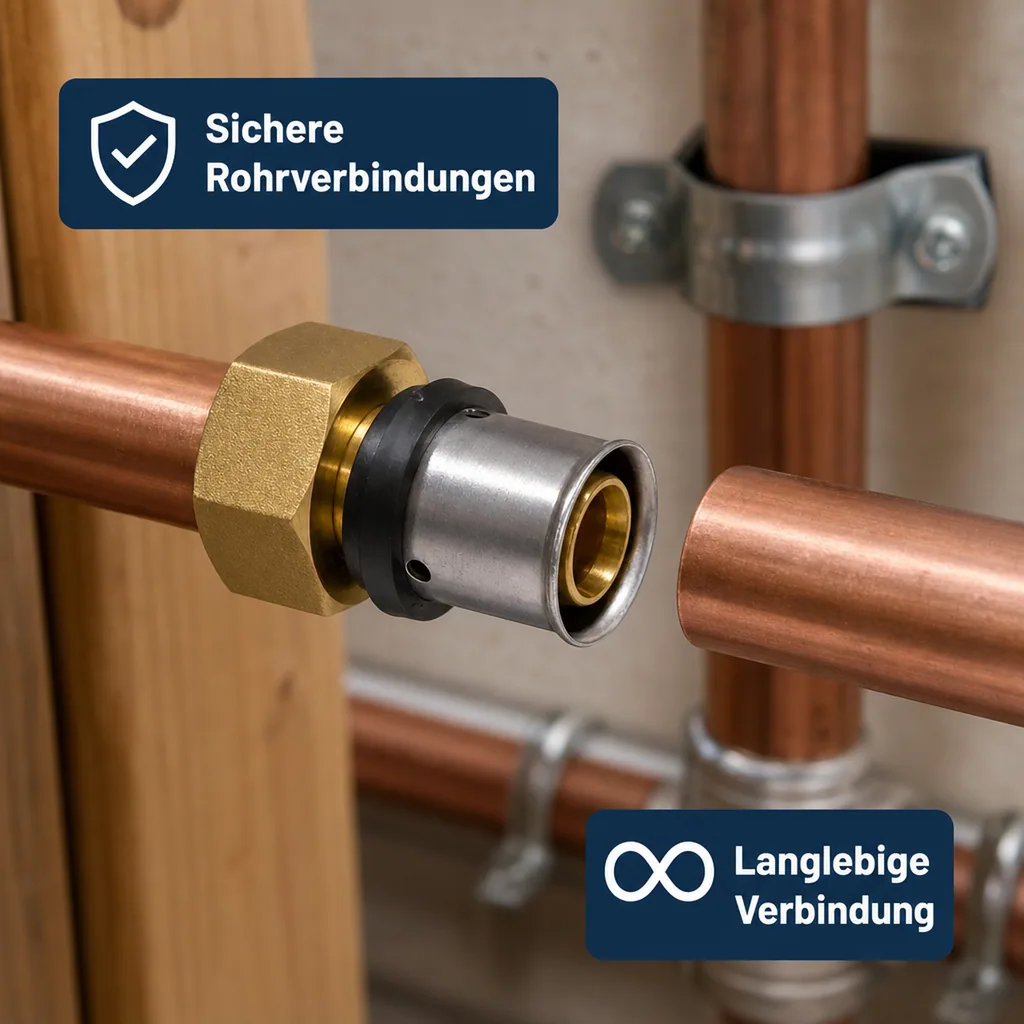 Pressfitting Übergangverschraubung 26x3, 1 Zoll IG, Multikontur