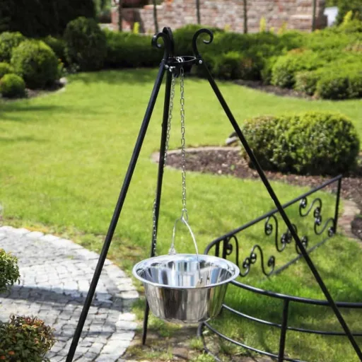 Grill Dreibein, Dreibein Grill, Feuerstelle, 180 cm, Naturstahl