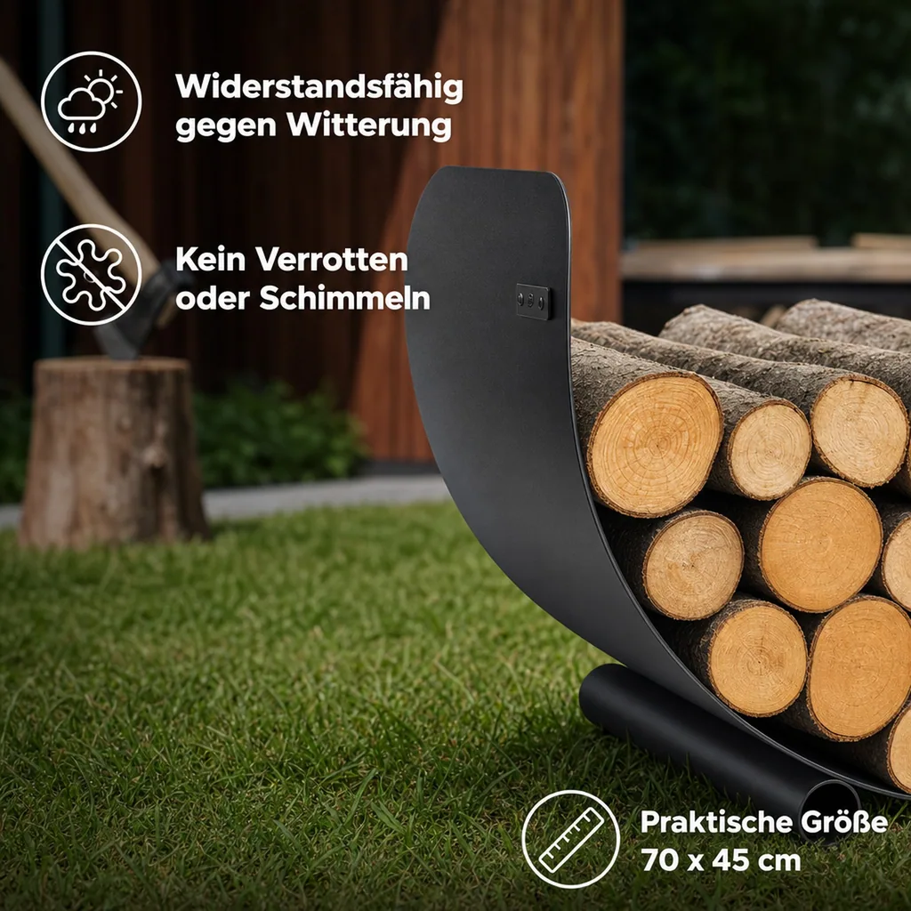 Kaminholzregal Stahl, Brennholzregal, Holzstapelhilfe, 70x45cm