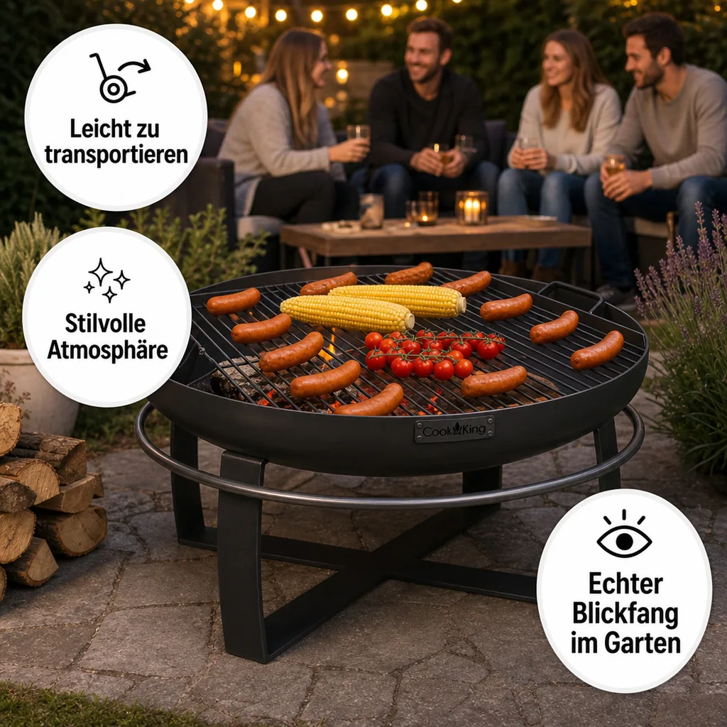 Feuerschale, Garten Feuerschale, 60 cm Stahl, handgefertigt
