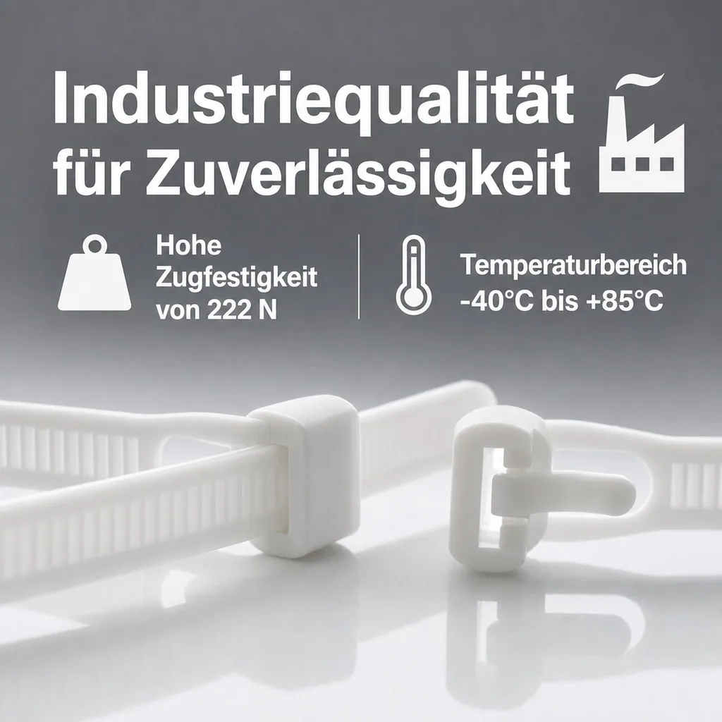 Kabelbinder wiederlösbar 300mm, 100 Stück, natur