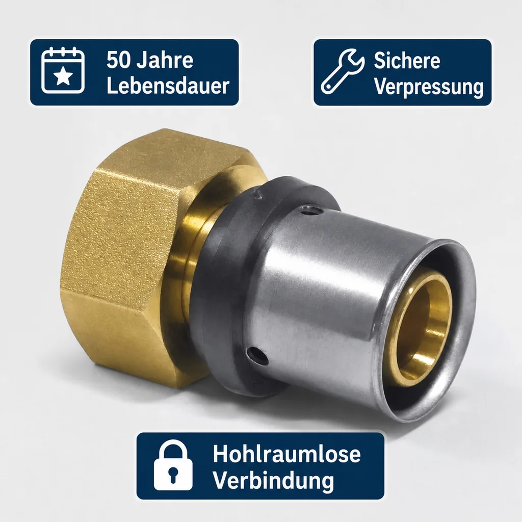 Pressfitting Übergangverschraubung 32 x 3 - 1 1/2" IG