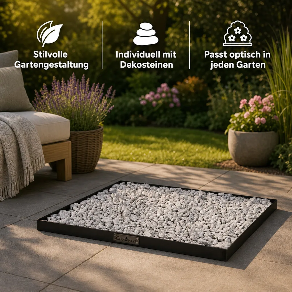 Feuerschalen Unterlage, Feuerstelle Unterlage, quadratisch 120x120 cm