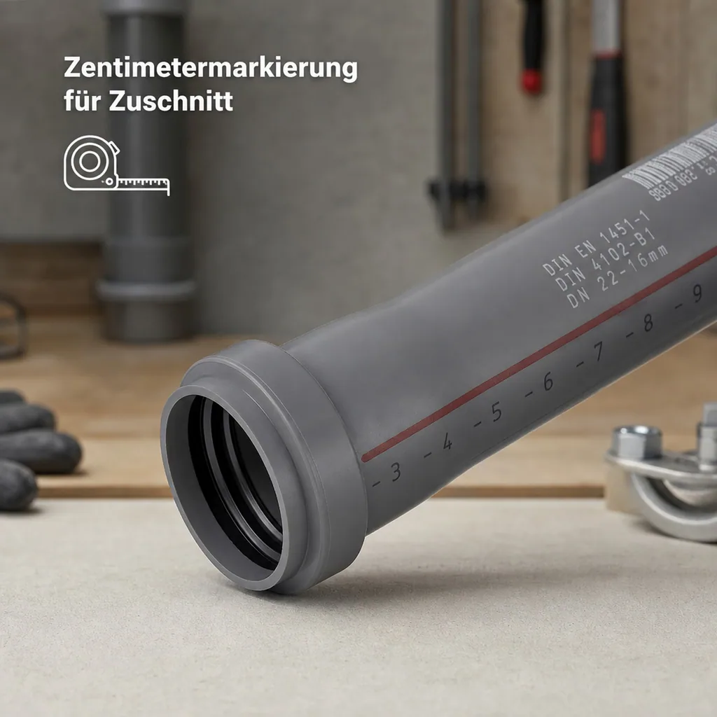 HT Rohr 50mm, Abwasserrohr, DN 50, 500mm, Hausentwässerung