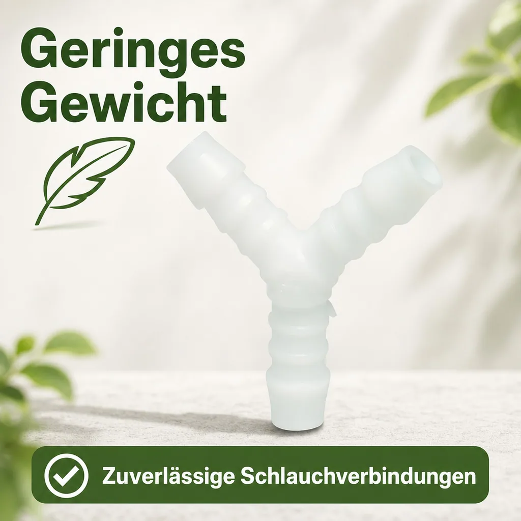 Schlauchverbinder 6mm, Y-Stück, Kunststoff, Schlauchkupplung