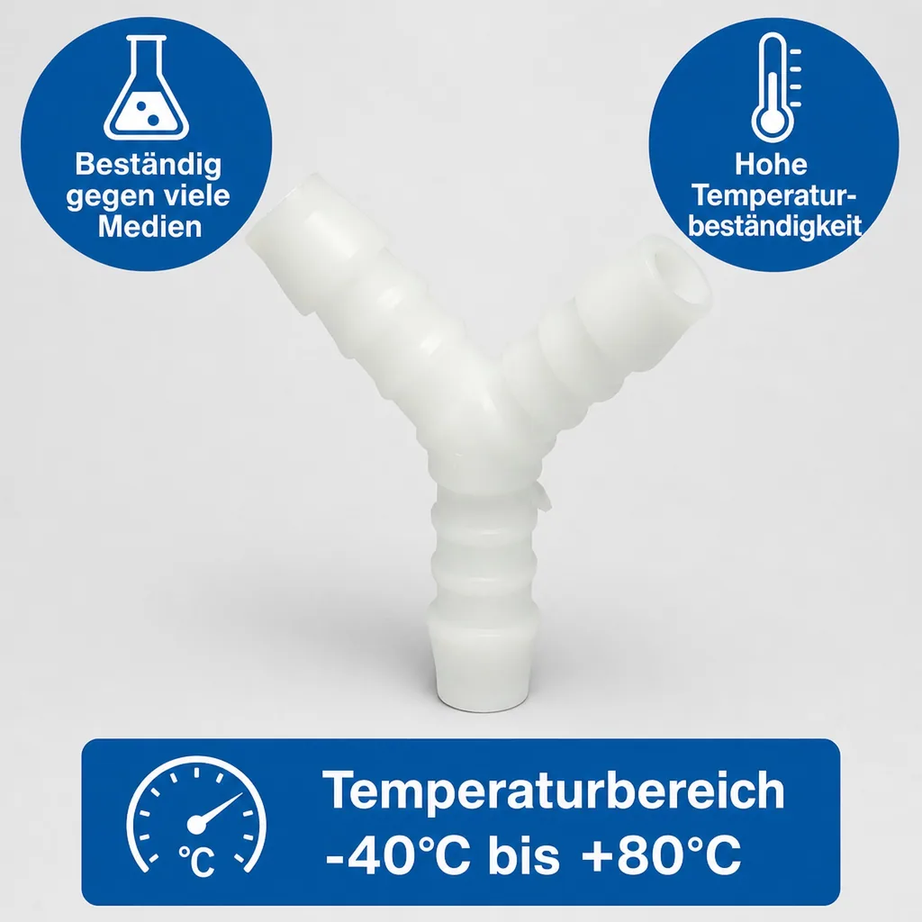 Schlauchverbinder 6mm, Y-Stück, Kunststoff, Schlauchkupplung