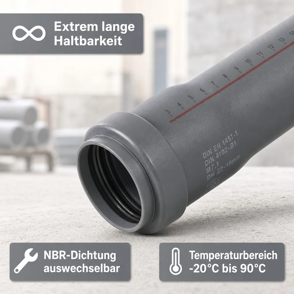 HT Rohr 110 mm, Abwasserrohr, Hausentwässerung