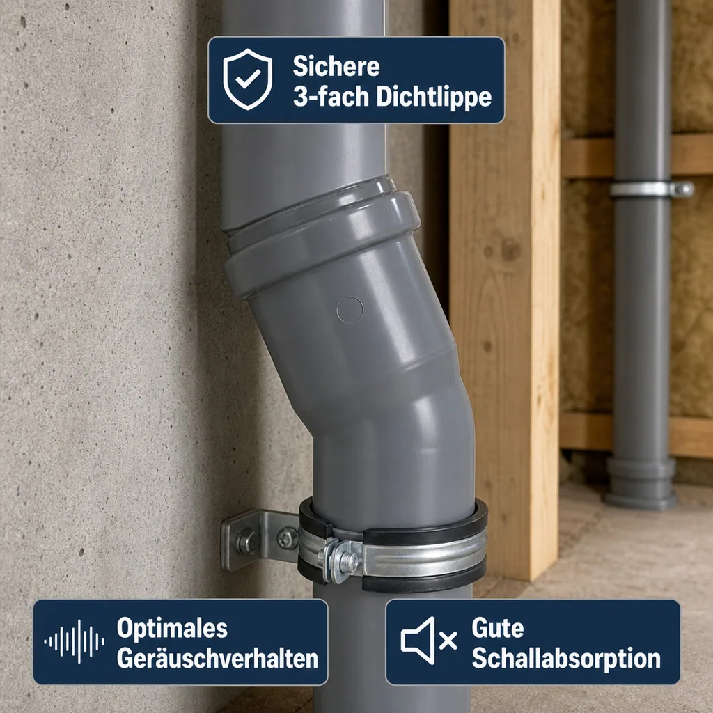 HT Rohr 110, Bogen 30 Grad, Abwasserrohr, DN/OD
