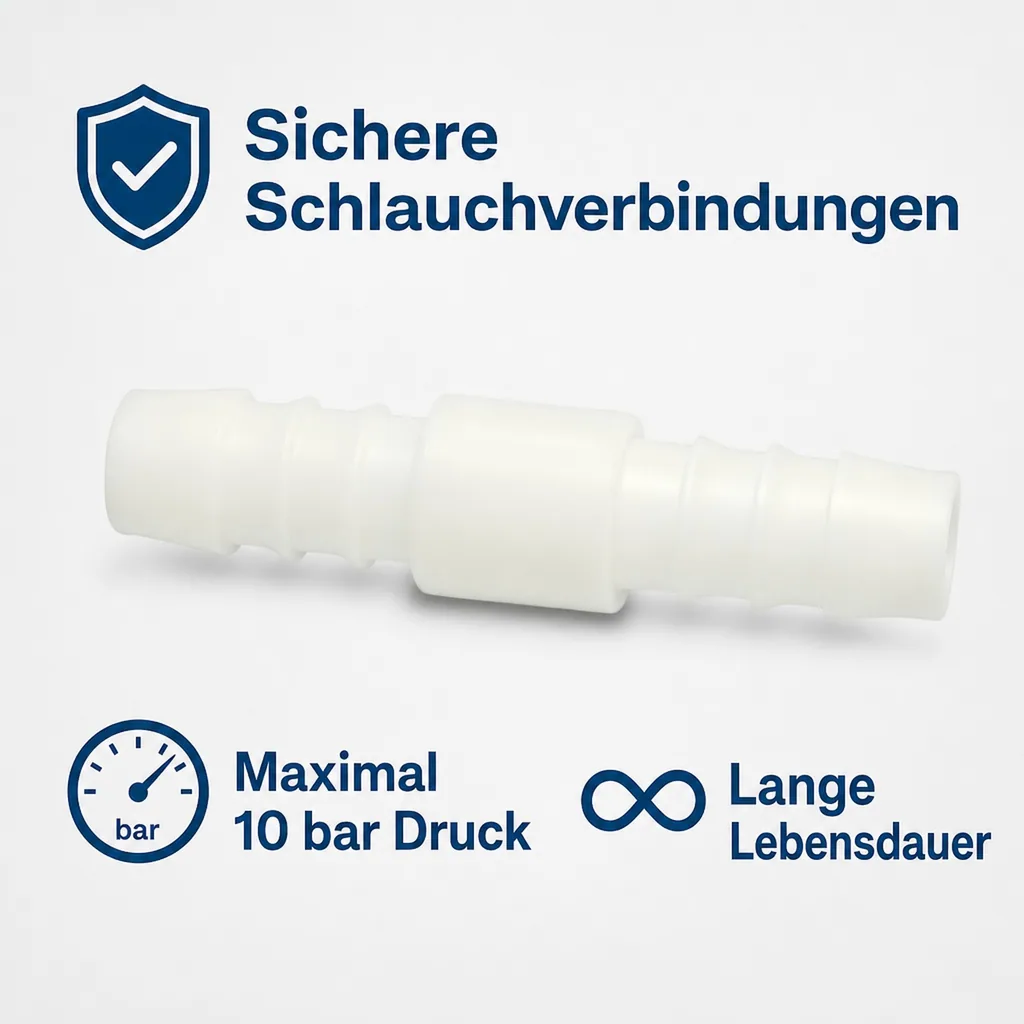 Schlauchverbinder 8mm, Kunststoff Schlauchkupplung
