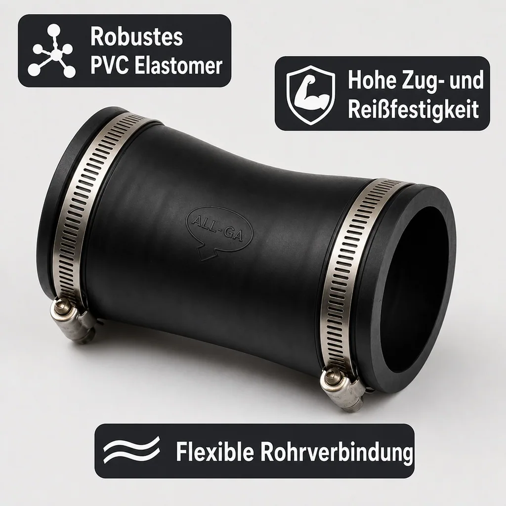 Flexible Rohrkupplung, Rohrverbinder flexibel, 50mm