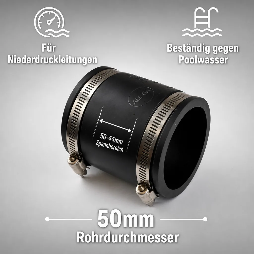 Flexible Rohrkupplung, Rohrverbinder flexibel, 50mm