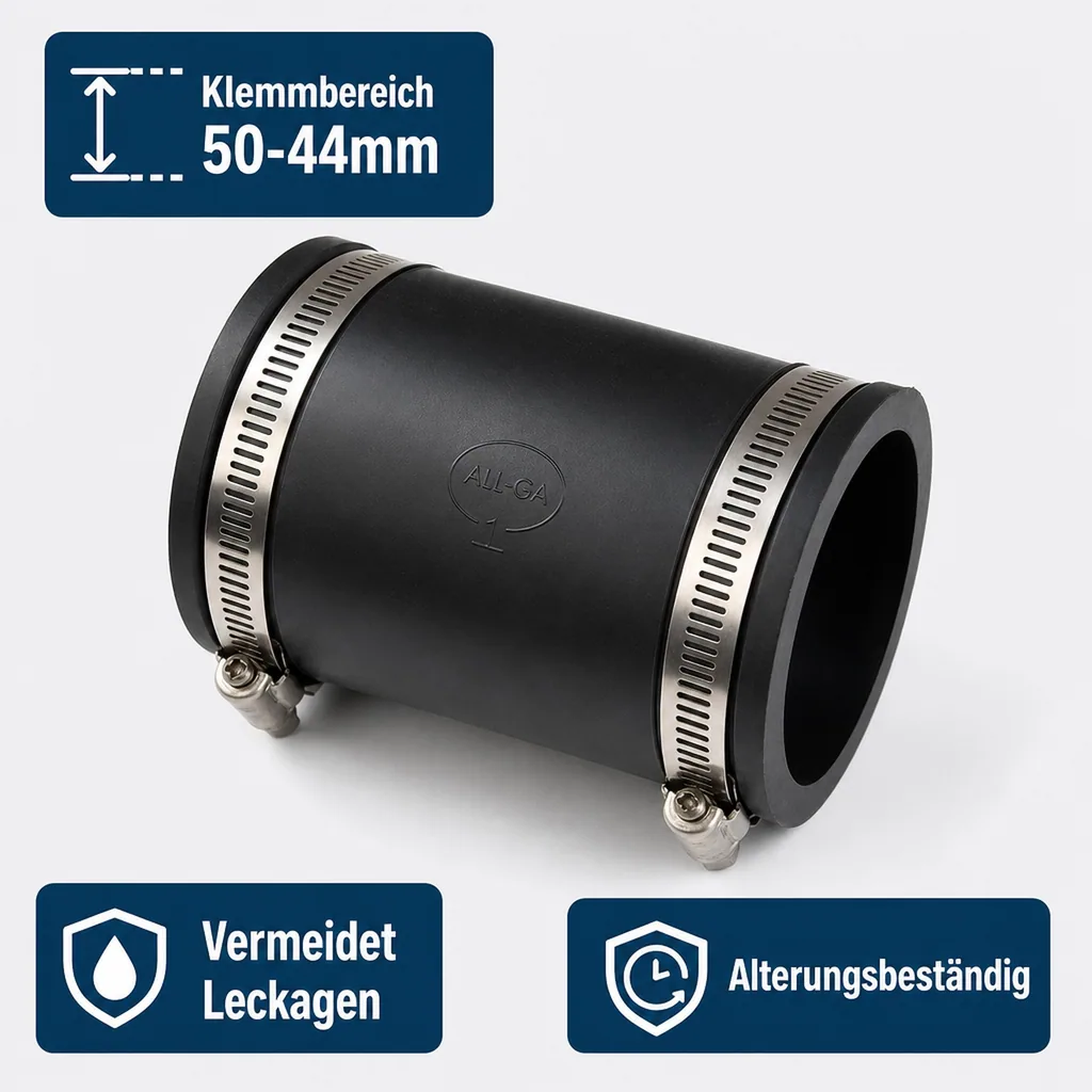 Flexible Rohrkupplung, Rohrverbinder flexibel, 50mm