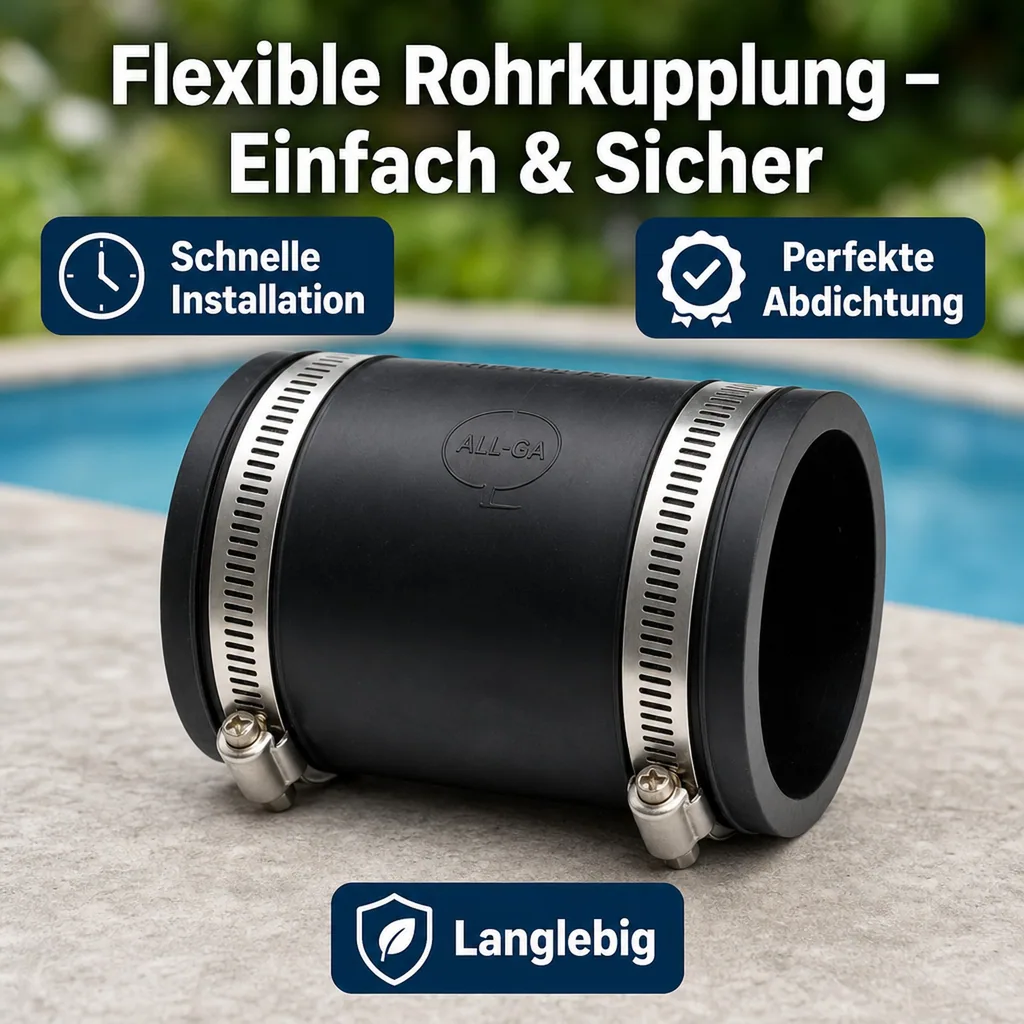 Flexible Rohrkupplung, Rohrverbinder flexibel, 50mm