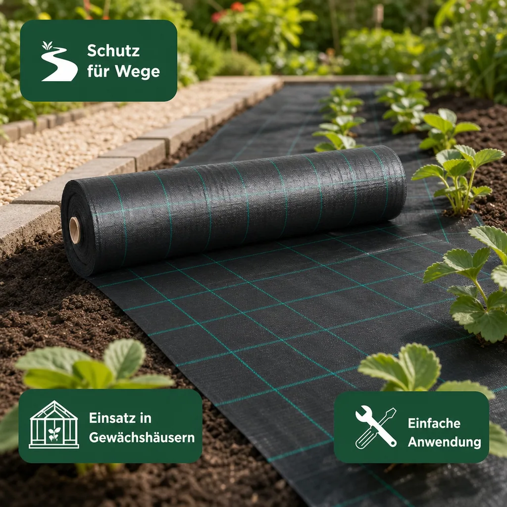 Unkrautvlies, Bodengewebe, Abdeckvlies 2x70m, Beetvlies, Mulchvlies