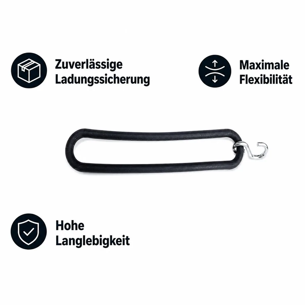 Spanngummis mit Haken, Planenspanner oval, 25cm, EPDM Gummiband