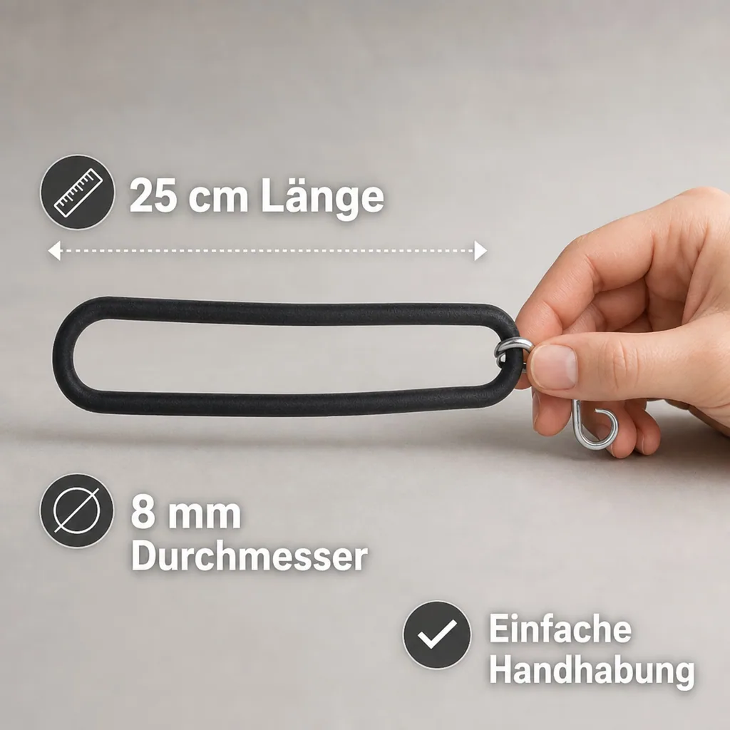 Spanngummis mit Haken, Planenspanner oval, 25cm, EPDM Gummiband
