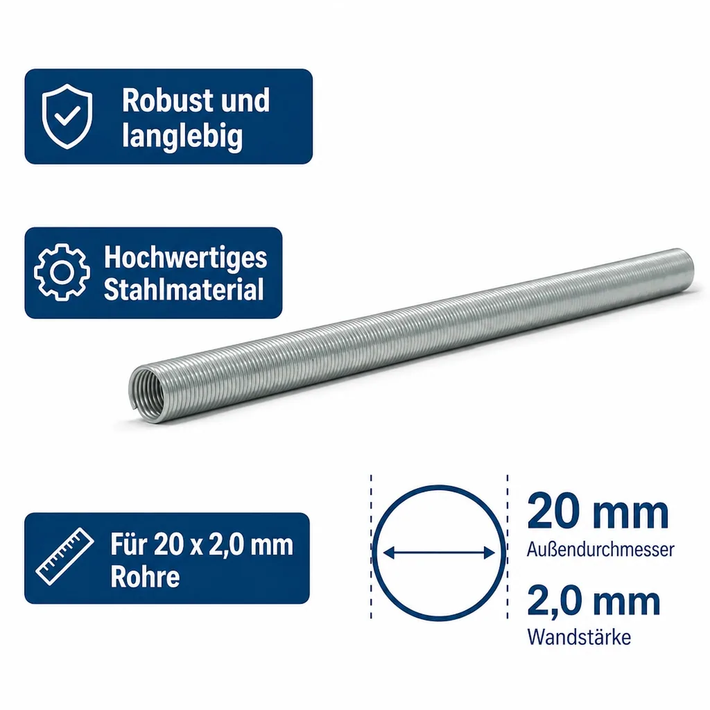 Außenbiegefeder, Biegefeder 20 x 2,0 mm, zum Rohr biegen