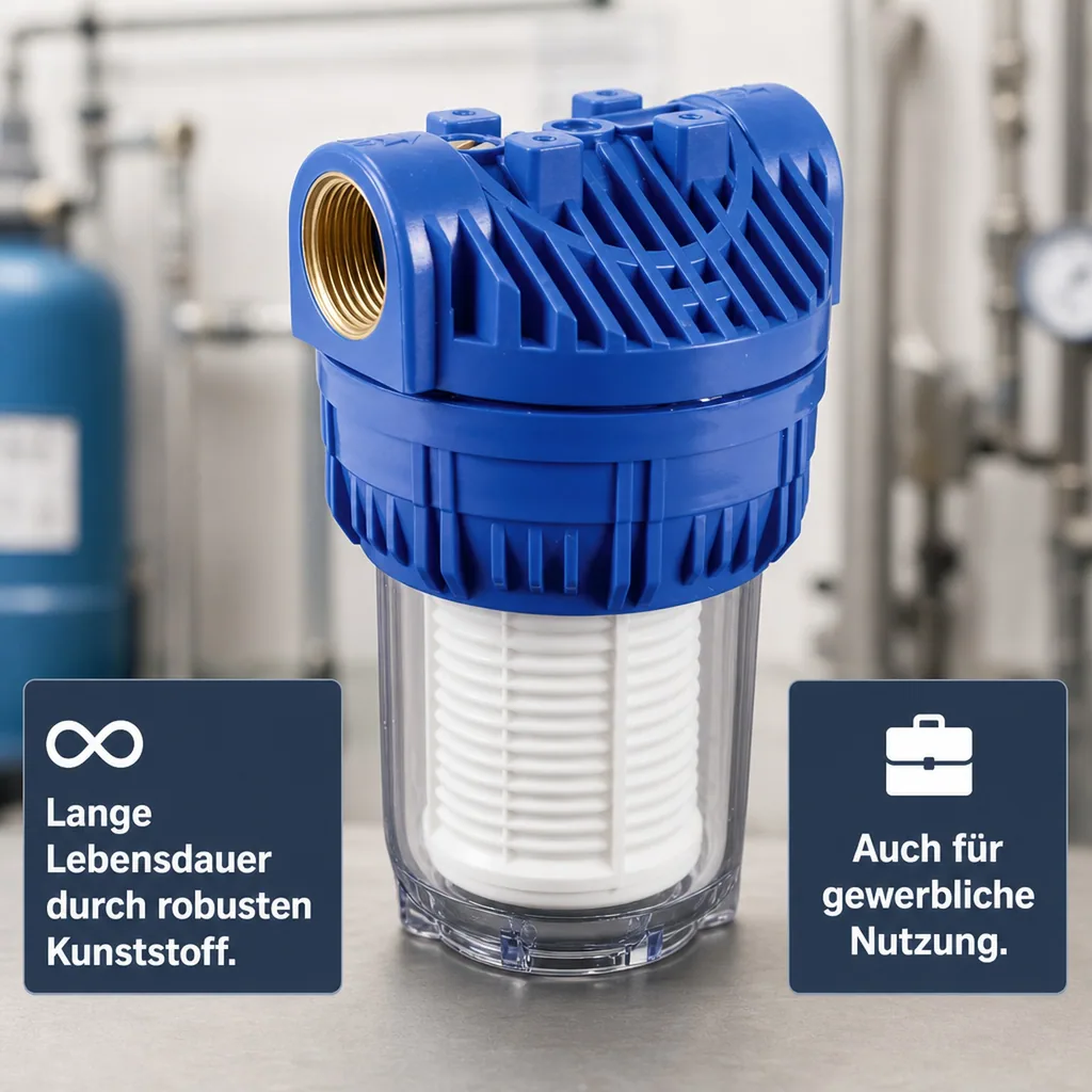 Wasserfilter, Trinkwasserfilter 5 Zoll, 1 Zoll Innengewinde, 8 bar, 60 Mikron