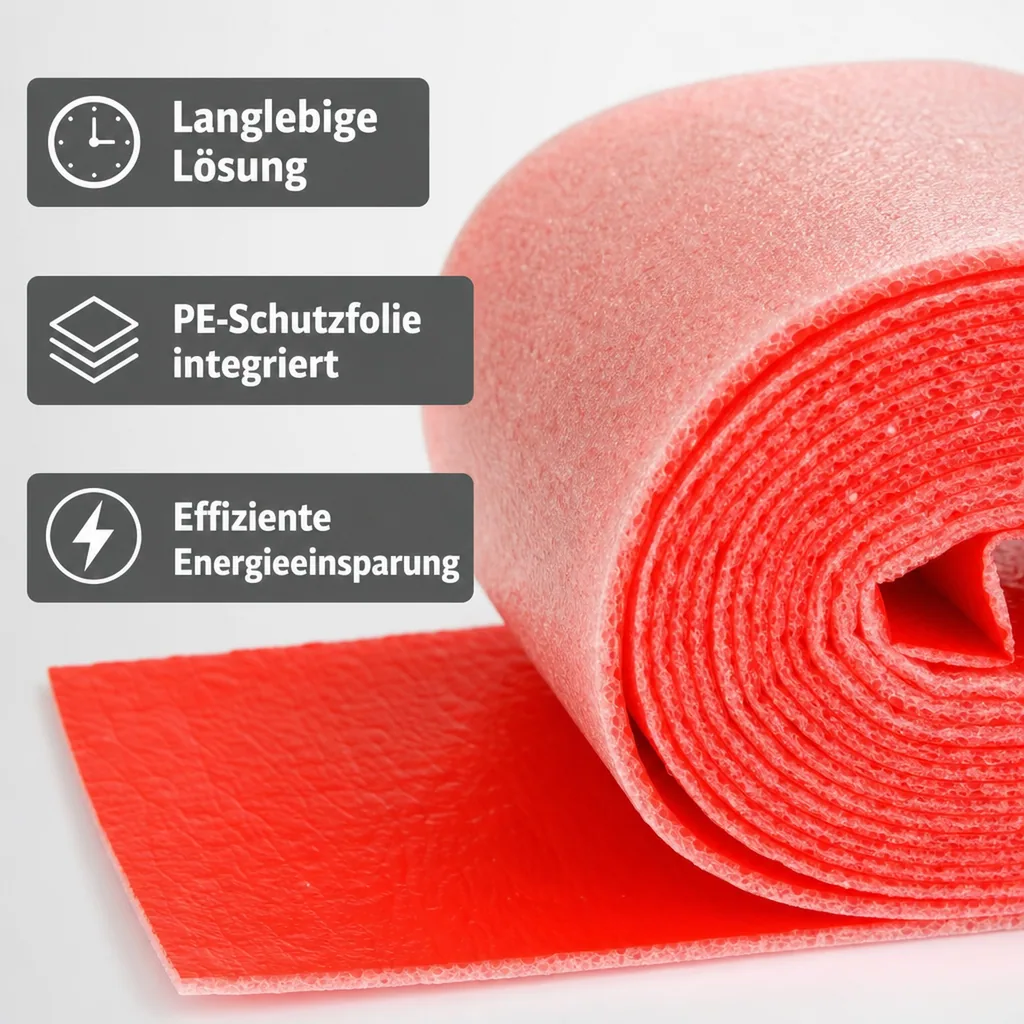 Rohrisolierung, Wickelband, 100mm breit, PE-Schutzfolie, Rot