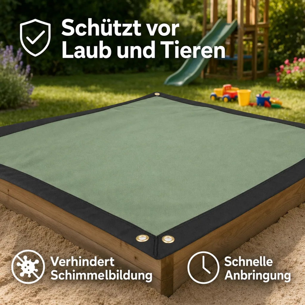 Sandkastenabdeckung, Feinmaschiges Netz, 2,3x2,3m, Inkl. Expanderseil