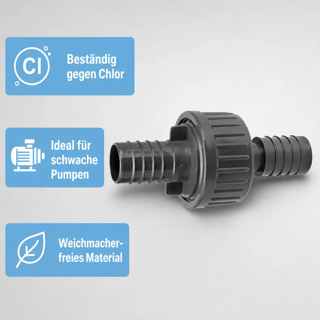 Rückschlagventil, PVC Rückschlagventil mit Tüllen, Gartenschlauch