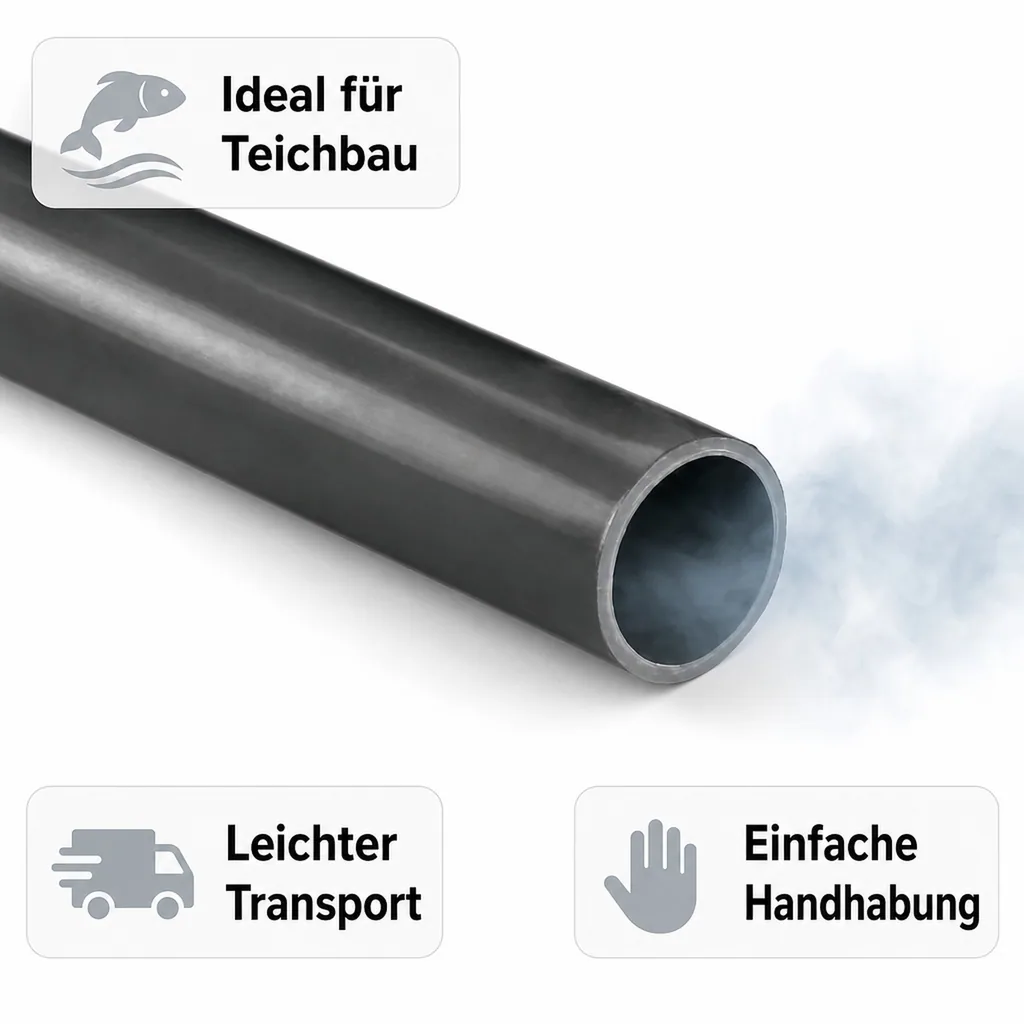 PVC Druckrohr 20mm, PVC Rohr 1m, Druckrohr 16 bar