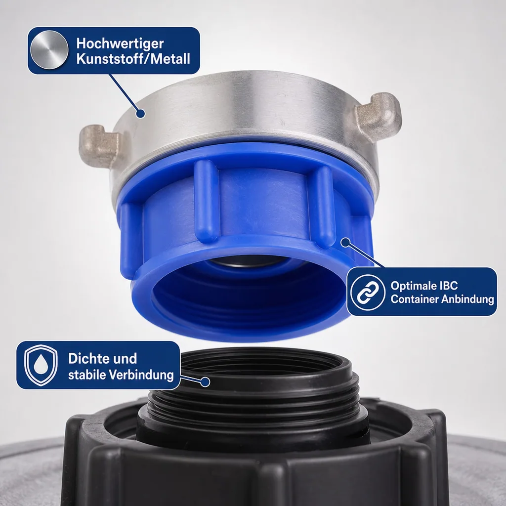 IBC Adapter Storz C, 1 Zoll Innengewinde, IBC Container Kupplung