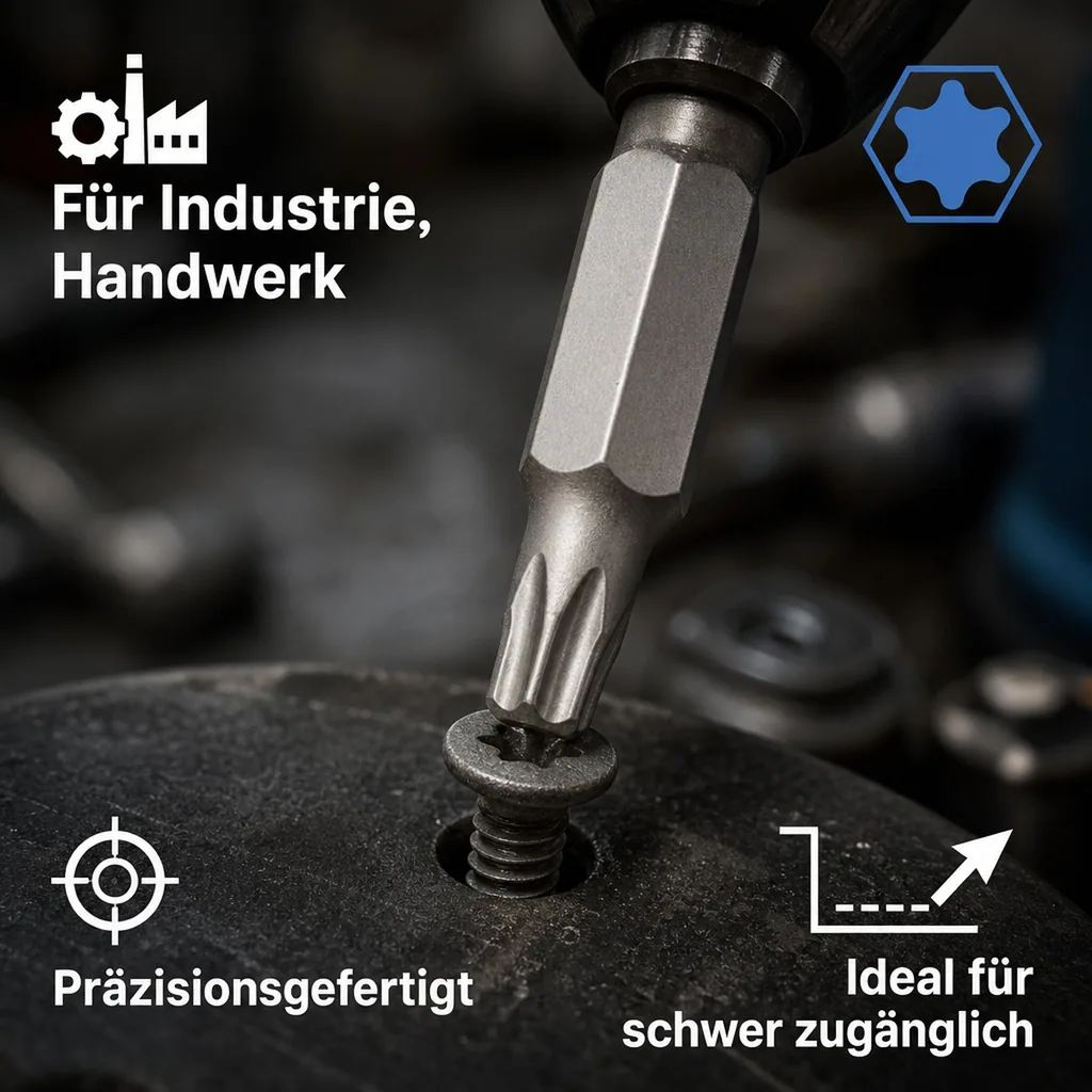 Innensechskant Bit T55, 10mm Hex, S2 Stahl, 30mm Schrauberbit