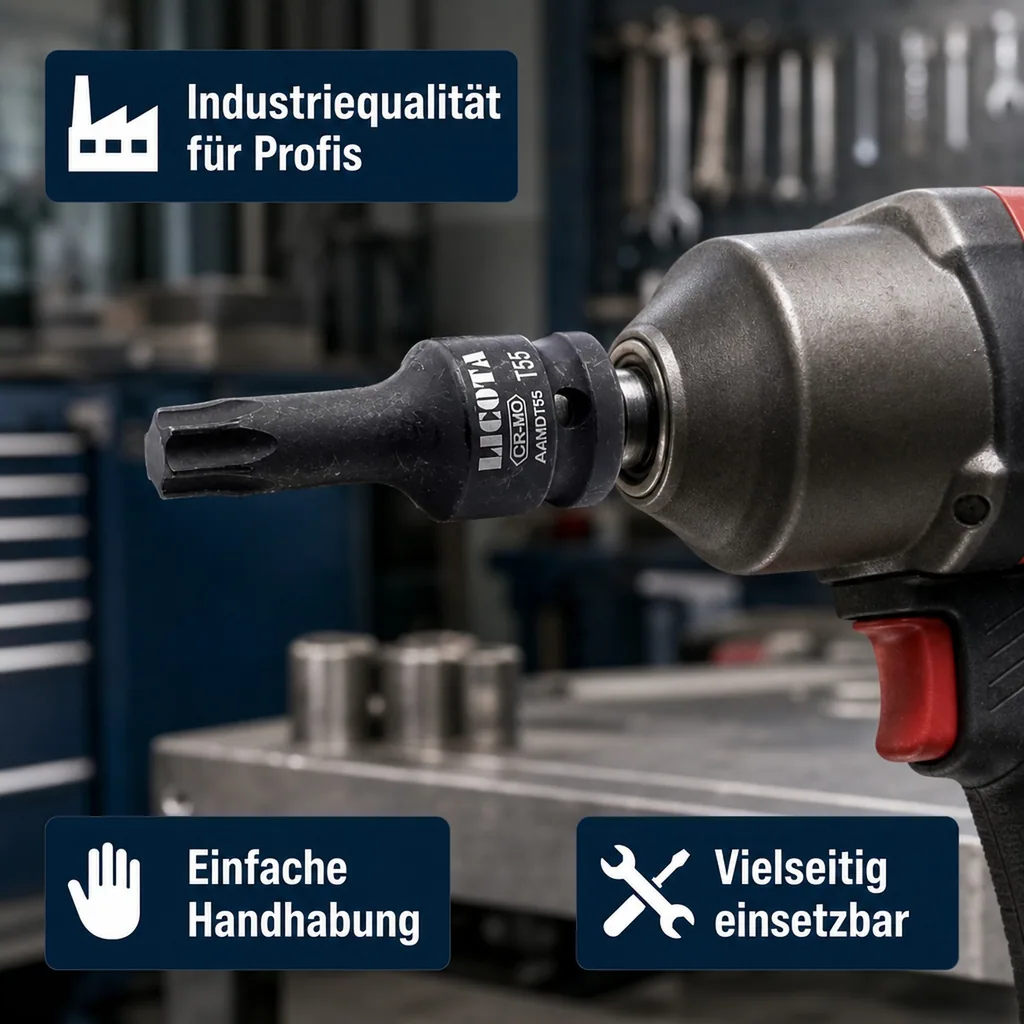 Innensechskant Nuss, 1/2 Zoll Innensechskant T10, Schlagschrauber Nuss, Werkstatt Werkzeug