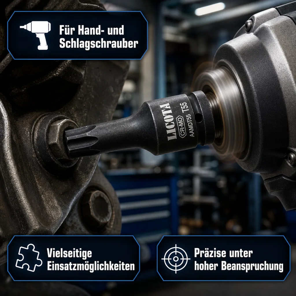 Schlagschraubernuss, Innensechskant Nuss 1/2 Zoll, , T55, 60mm, Cr-Mo