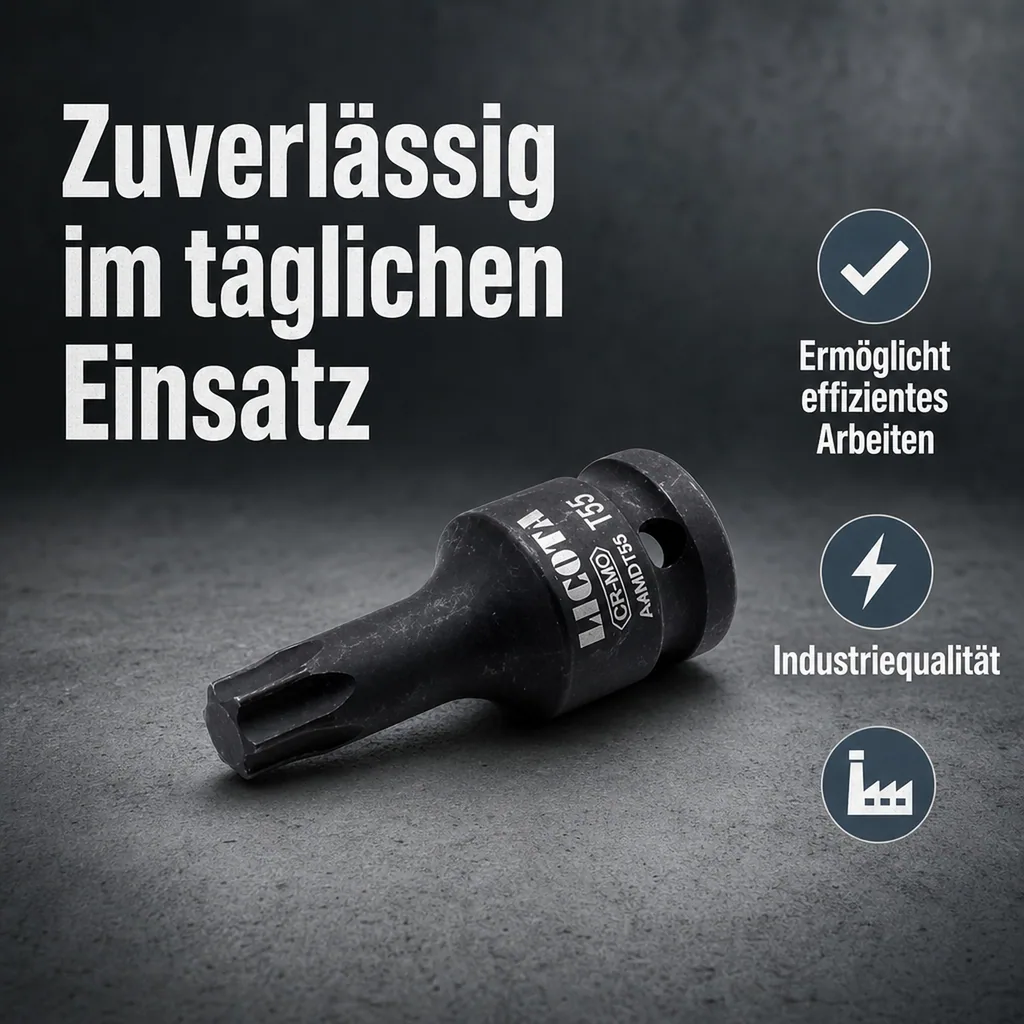 Schlagschraubernuss, Innensechskant Nuss 1/2 Zoll, , T55, 60mm, Cr-Mo