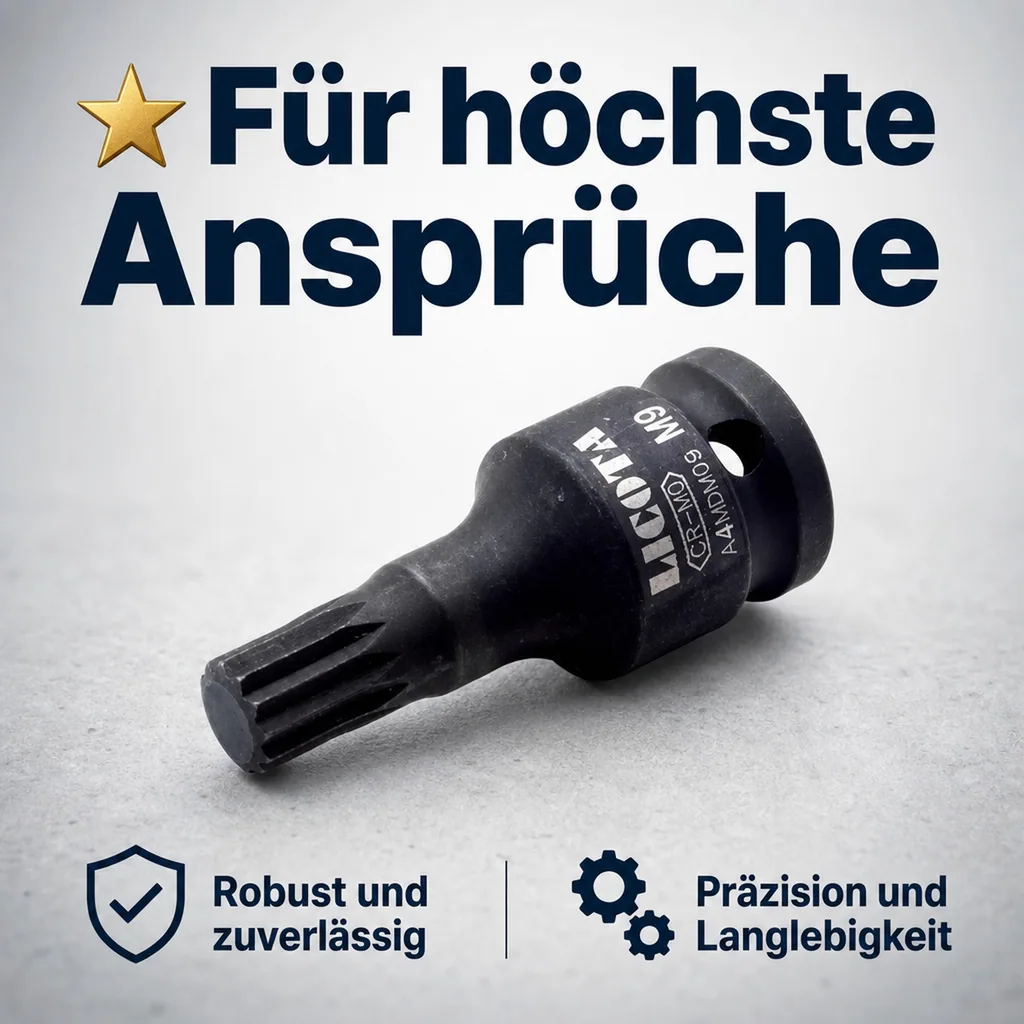 Schlagschraubernuss, Vielzahn Nuss, XZN Nuss, 1/2 Zoll, M6