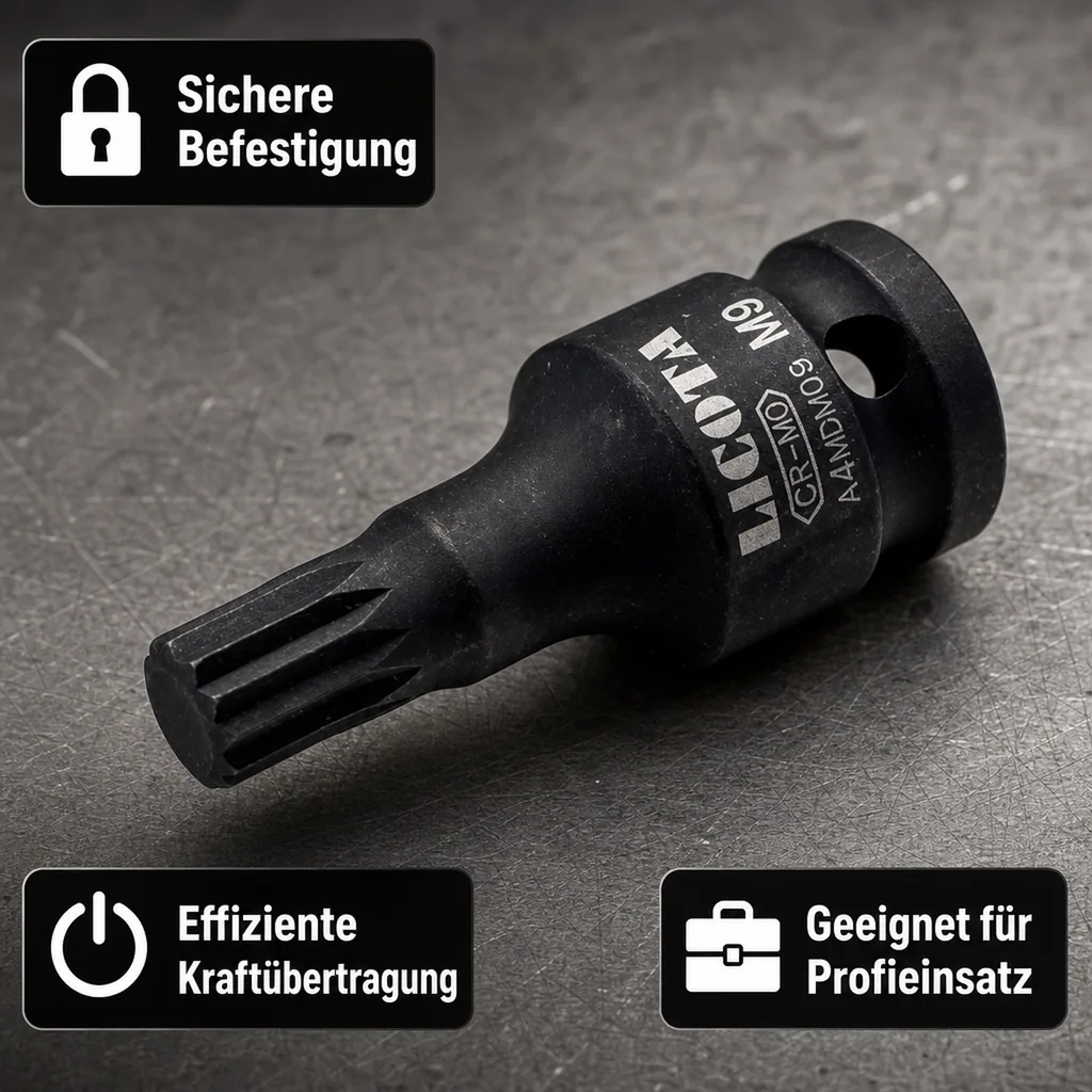 Schlagschrauber Nuss, 1/2 Zoll, Vielzahn Nuss M12, XZN Nuss, M12 Vielzahn