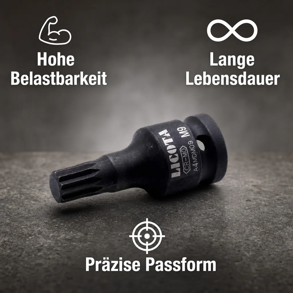 Schlagschrauber Nuss, 1/2 Zoll, Vielzahn Nuss M12, XZN Nuss, M12 Vielzahn