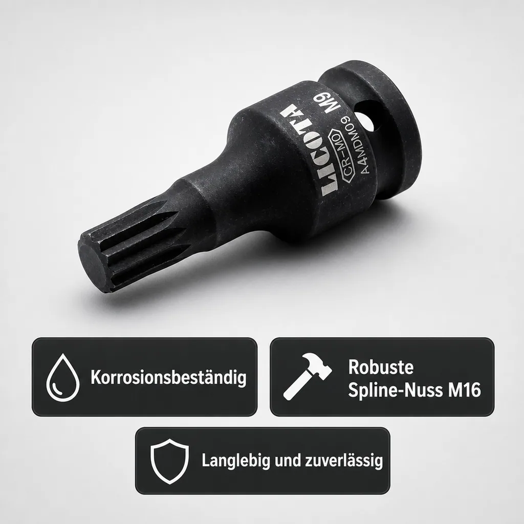 M16 XZN Nuss, Vielzahn Nuss M16, 1/2 Zoll, Schlagschrauber Nuss