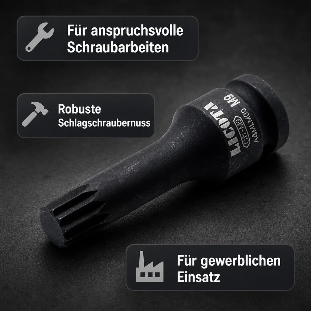 Vielzahn Nuss M18, Schlagschraubernuss, 1/2 Zoll, Cr-Mo