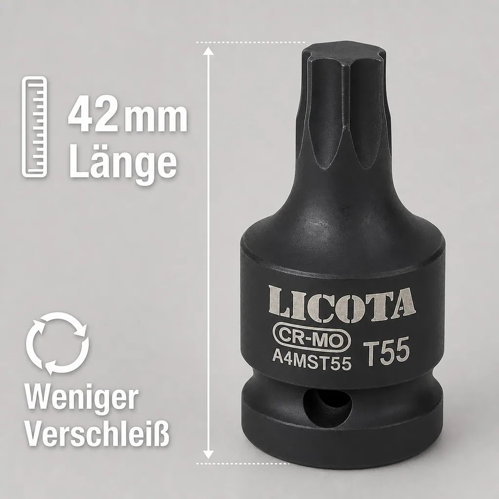 Innensechskant Bit T70, Innensechskant Nuss, Cr-Mo, 1/2 Zoll, 42mm
