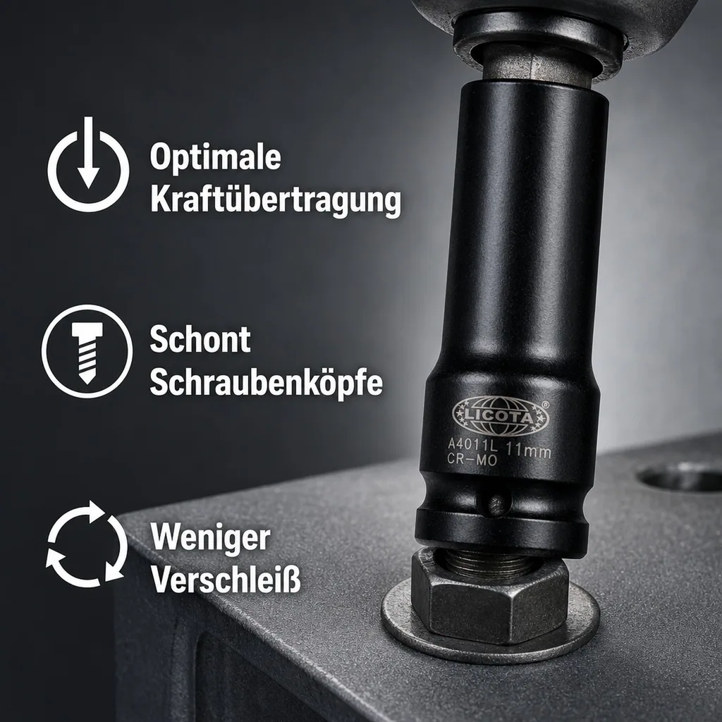1/2 Zoll Nuss, Schlagschraubernuss 8mm, Cr-Mo