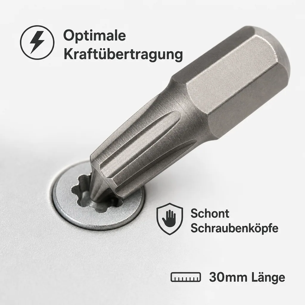 Ribe Bit, 10mm Sechskant Bit, Innenvielzahn Bit, 30mm Bit