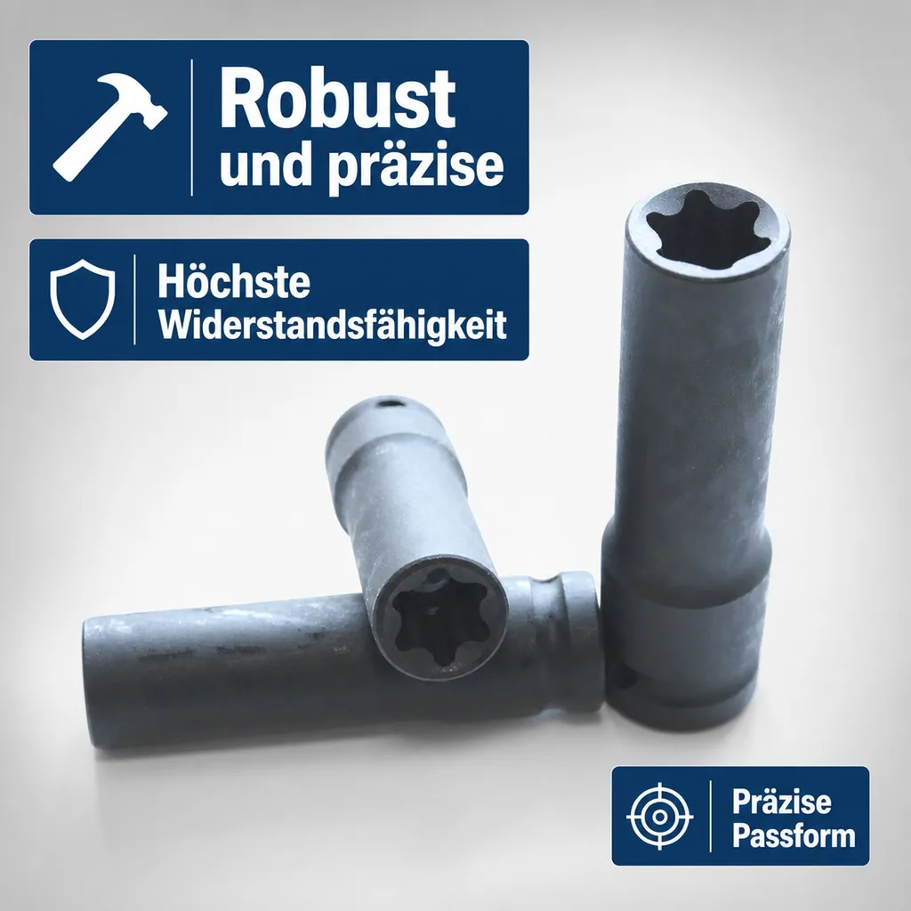 Innensechskant Nuss Schlagschrauber, Aussen Innensechskant E18, 1/2 Zoll, Cr-Mo